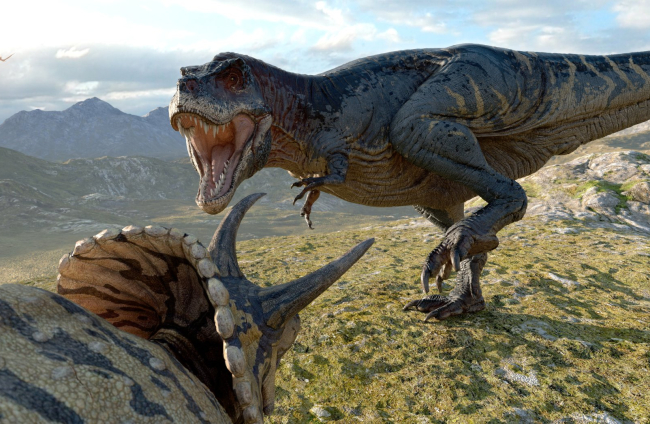 Tyrannosaurus rex y Triceratops