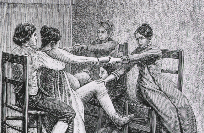 Escena de un parto en el siglo XIX