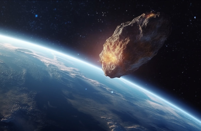 Asteroide acercándose  a la Tierra