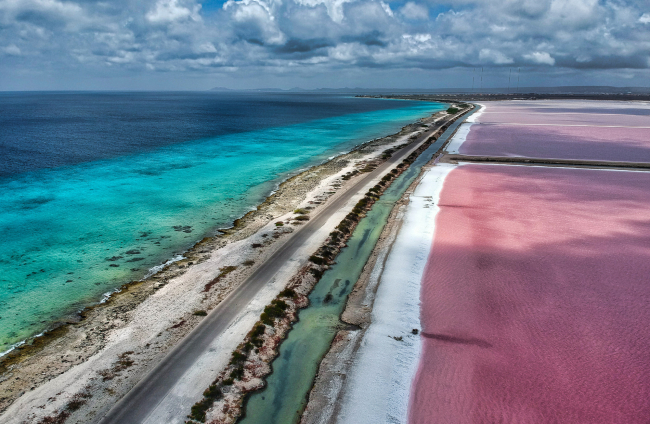 Vista aérea de las playas del sur de Bonaire.