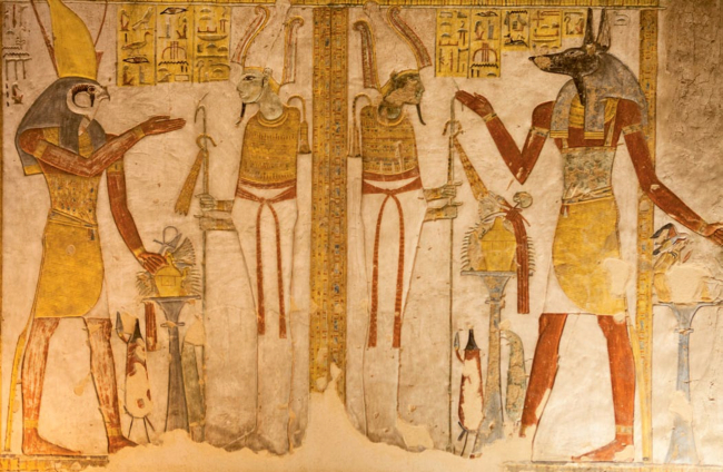 Pintura de la tumba de Tutankhamon. Foto: AGE