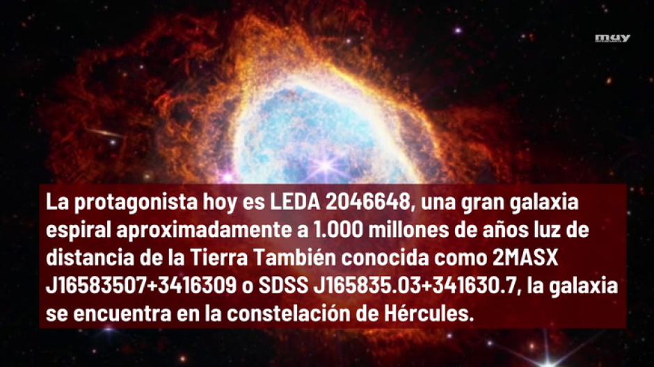James Webb localiza una espectacular galaxia espiral en la constelación de Hércules