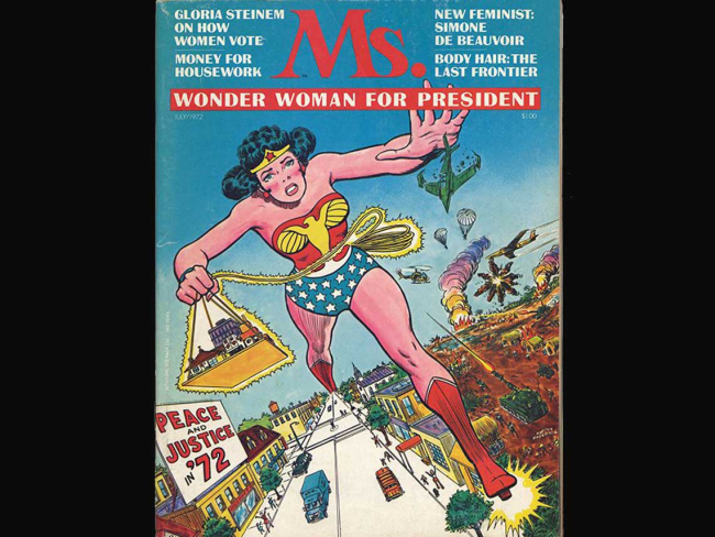 Portada de Ms. Magazine con Wonder Woman. Imagen: Smithsonian Magazine.