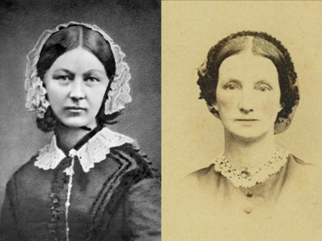 Florence Nightingale (izquierda) y Ann Preston (derecha)
