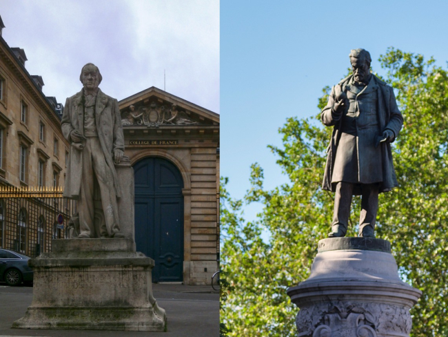 Monumentos a C. Bernard (Paris) y L. Pasteur (Lille)