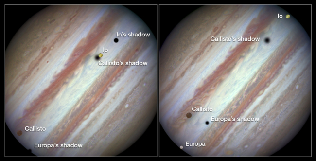 NASA & ESA | Europa y Calisto eclipsaron el Sol en agosto de 2015