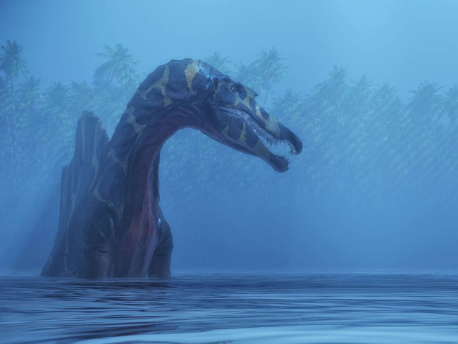 Spinosaurus en el agua. Fuente: iStock