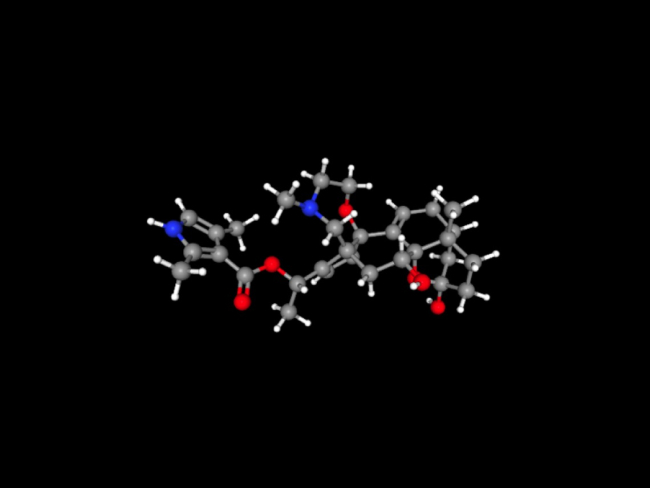 Estructura en 3D de la batracotoxina (PubChem)
