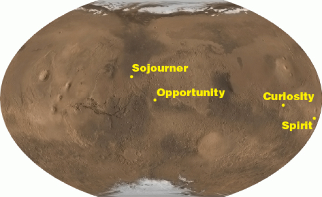 Para comprobar si Marte podría haber tenido formas de vida, los científicos envían a los rovers a sitios de aterrizaje diferentes. /NASA
