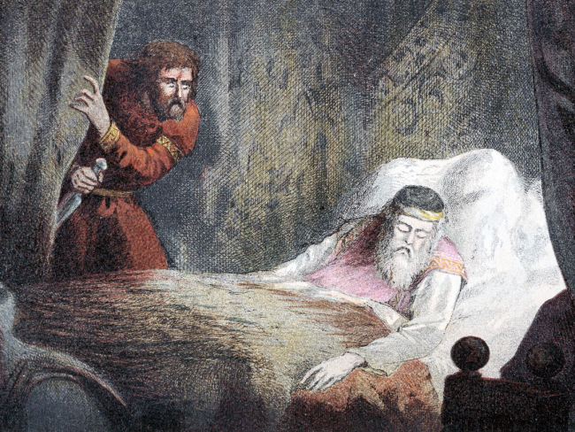 MacBeth asesinando a Duncan I mientras duerme. Imagen: iStock Photo.