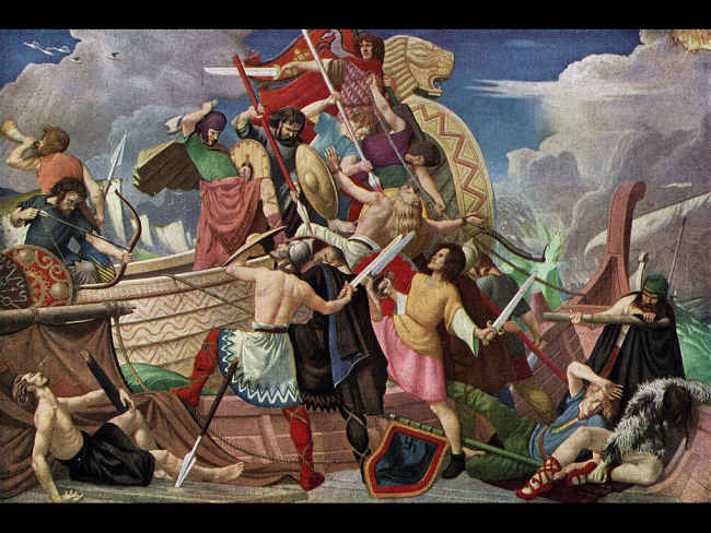 Anglosajones luchando contra vikingos. Imagen: Getty Images