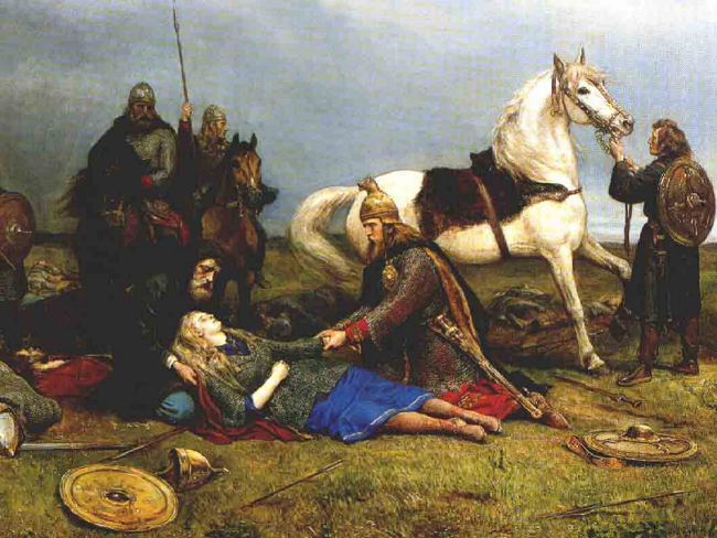 La guerrera Hervör según Peter Nicolai Arbo. Imagen: Wikicommons