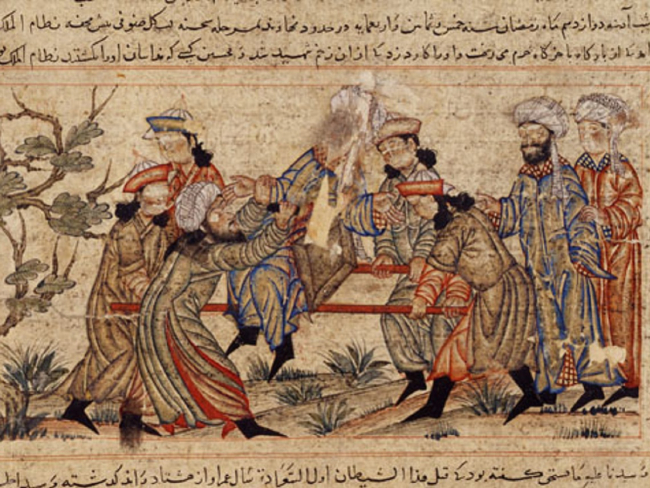 Asesinaro de Nizam al-Mulk según un manuscrito persa. Imagen: Wikicommons