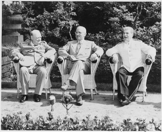 Churchill, Truman y Stalin en Postdam