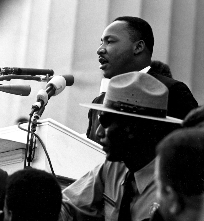 Martin Luther King dando su discurso