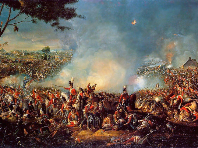 La batalla de Waterloo, óleo de William Sadler, Wikipedia