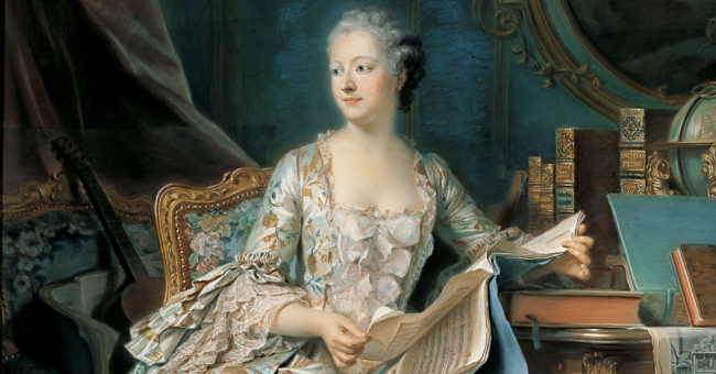 Madame de Pompadour, en un retrato al pastel realizado por Maurice Quentin de La Tour
