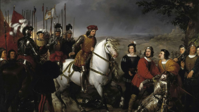 El Gran Capitán, recorriendo el campo de la batalla de Ceriñola. Federico de Madrazo y Kuntz