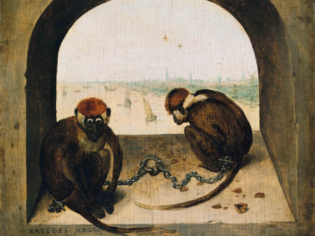 'Dos monos' de Pieter Brueghel el Viejo. Imagen: Wikimedia Commons.