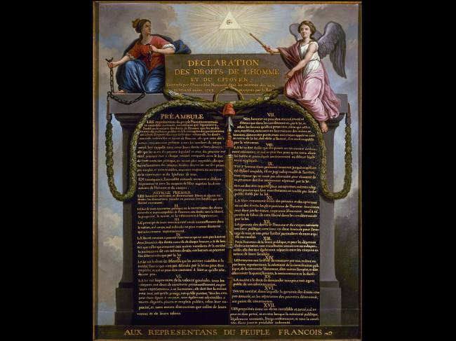 Declaración Universal de los Derechos del Hombre y el Ciudadano. Imagen: Wikimedia Commons.