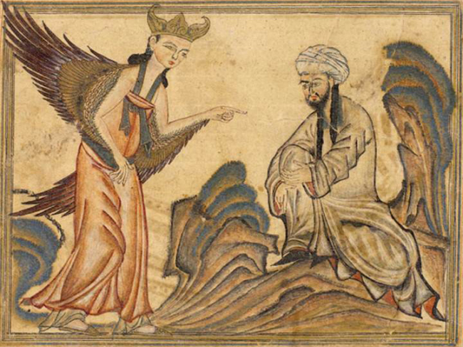 Mahoma y el ángel Gabriel. Imagen: WIkimedia Commons