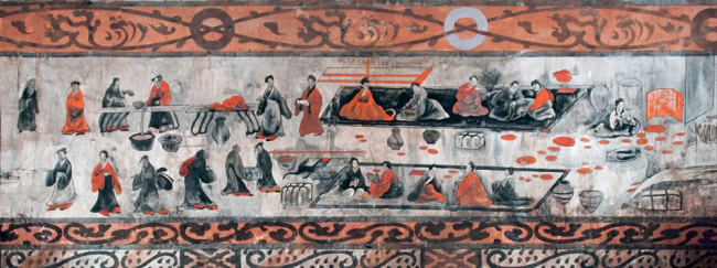 Mural en una tumba de la dinastía Han