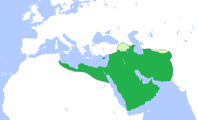 Mapa del califato Rashidun