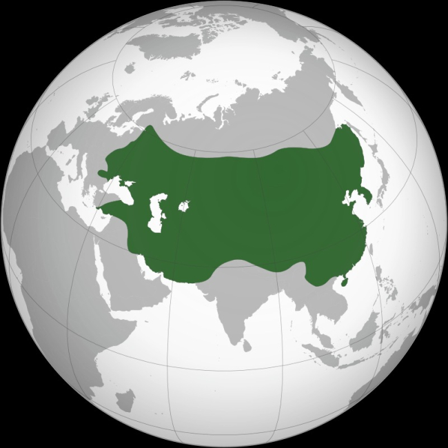Mapa del Imperio mongol en su máxima extensión
