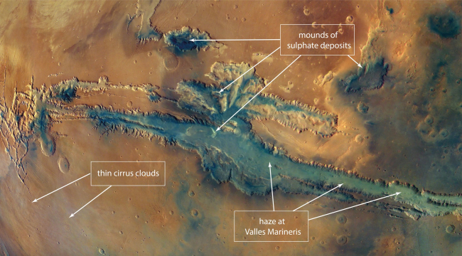 Parte del mosaico de Marte